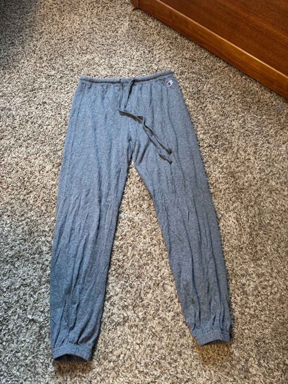 Champion Men’s Heather Gray Jogger Sweatpants with Drawstring